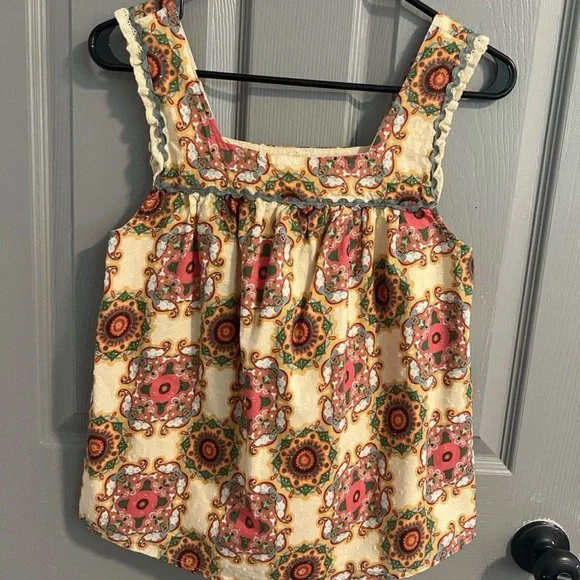 Anthropologie Let Me Be Abstract Ruffled Tank - Picture 2 of 6